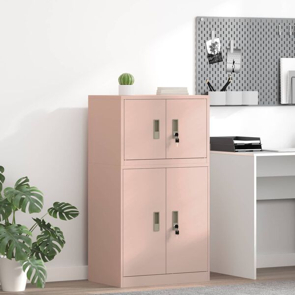 vidaXL Storage Cabinet Pink 60 x 40 x 40 cm Steel