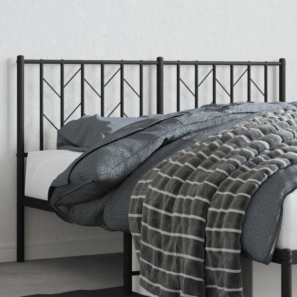 vidaXL Metal Headboard Black 140 cm