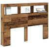 vidaXL Headboard Cabinet with LED Old Wood 140x17x102 cm