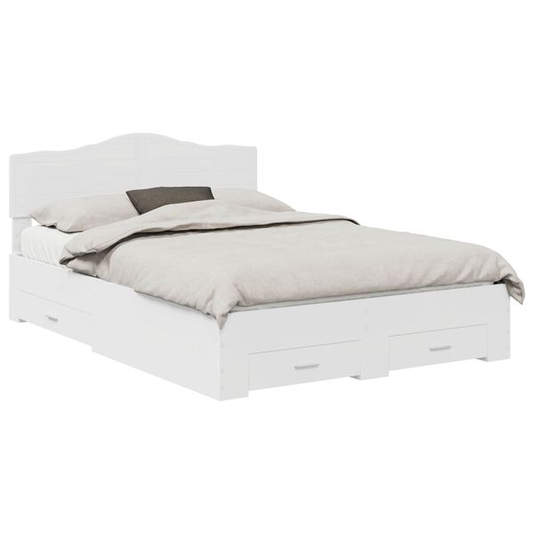 vidaXL Bed Frame with Headboard White 160 x 200 cm Engineered Wood