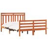 vidaXL Bed Frame with Headboard Wax Brown 140 x 200 cm