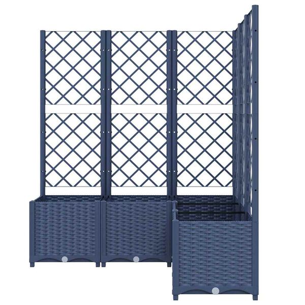 vidaXL Garden Planter with Trellis Blue Grey 120x120x136 cm PP