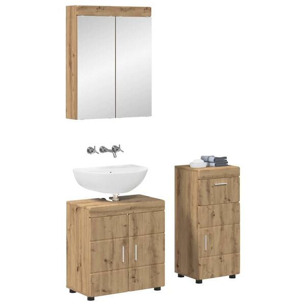 vidaXL Bathroom Furniture Set TULUM Artisan Oak Engineered Wood