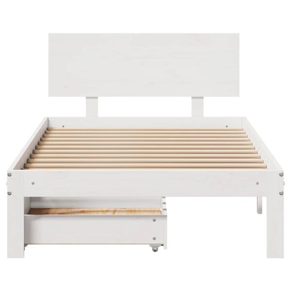 vidaXL Bed Frame with Drawers without Mattress White 90x200 cm