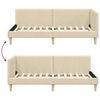 vidaXL Corner Bed Frame with Headboard Cream 90 cm x 190 cm Velvet