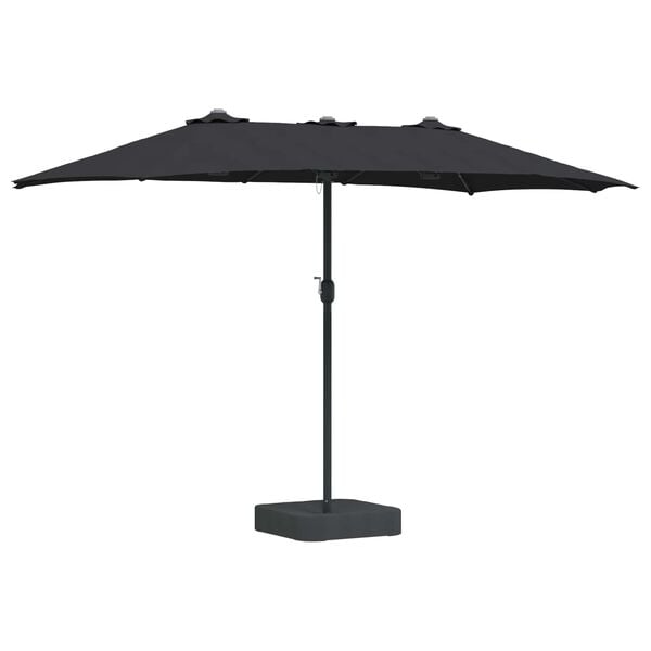 vidaXL Garden Parasol Black 385 x 209 x 244 cm Polyester