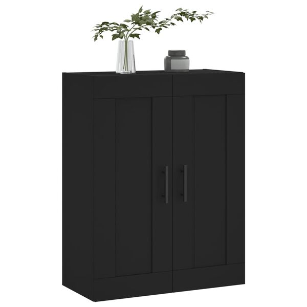 vidaXL Wall Mounted Cabinet Black 69.5x34x90 cm Engineered Wood