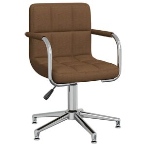 vidaXL Swivel Office Chair Brown Fabric