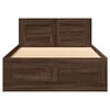 vidaXL Bed Frame with Headboard without Mattress Brown Oak 75x190 cm Small Single