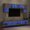 vidaXL 6 Piece TV Wall Units with LED Grey Sonoma Engineered Wood