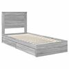 vidaXL Storage Bed with Drawer Grey Sonoma 75 x 190 cm Engineered Wood