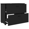 vidaXL Bathroom Cabinet with Drawer with Door Black 76.5 x 35 x 64 cm