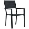 vidaXL Garden Chairs 4 pcs Black HDPE Wood Look
