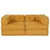vidaXL Modular Sofa 2 pcs Yellow 140 x 70 x 56 cm Fabric
