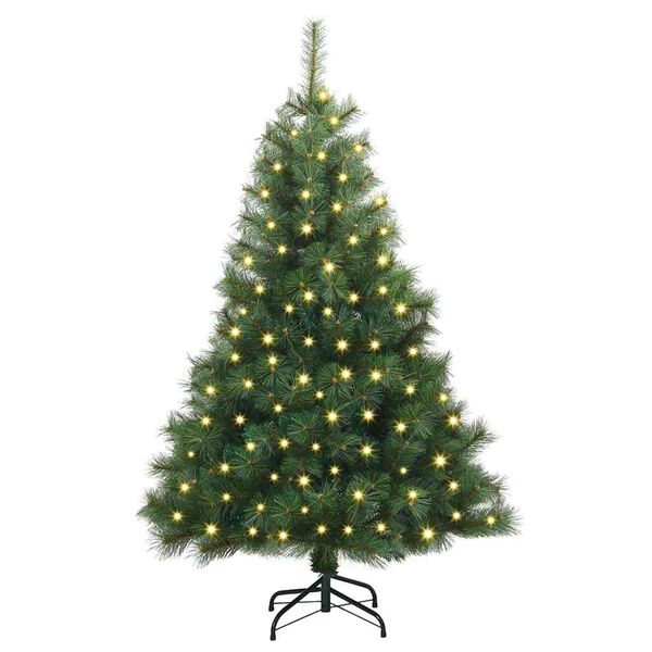 vidaXL Artificial Christmas Tree with 150 LEDs Green 120 cm PE and PVC