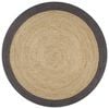 vidaXL Area Rug | Natural and dark grey | Braided jute | 90 cm diameter