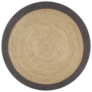 vidaXL Handmade Rug Jute with Dark Grey Border 90 cm
