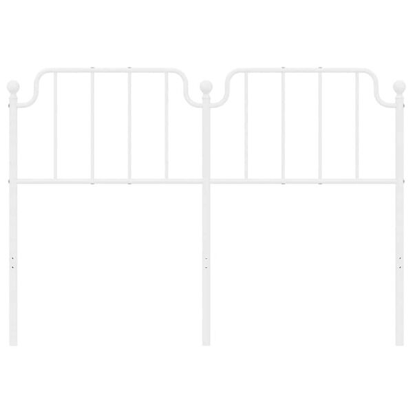 vidaXL Metal Headboard White 150 cm