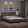 vidaXL Bed Frame with LED without Mattress "Hvar" Cappuccino 180x200 cm