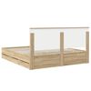 vidaXL Bed Frame with Drawer Sonoma Oak 200 x 200 cm Engineer Wood