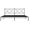 vidaXL Metal Bed Frame without Mattress with Headboard Black 183x213cm