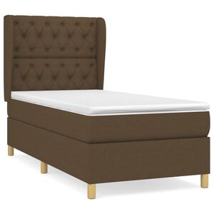 vidaXL Box Spring Bed with Mattress Dark Brown 80x200 cm Fabric