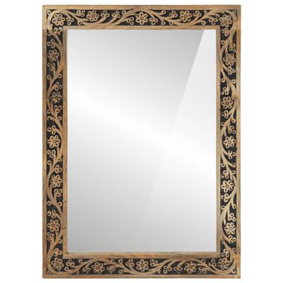 vidaXL Bathroom Mirror 50x70x2.5 cm Solid Wood Mango and Glass