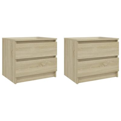 vidaXL Bed Cabinets 2 pcs Sonoma Oak 50x39x43.5 cm Engineered Wood