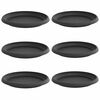 vidaXL Round Flower Tray 6 pcs Black &Oslash; 21.5 x 2.5 cm Plastic