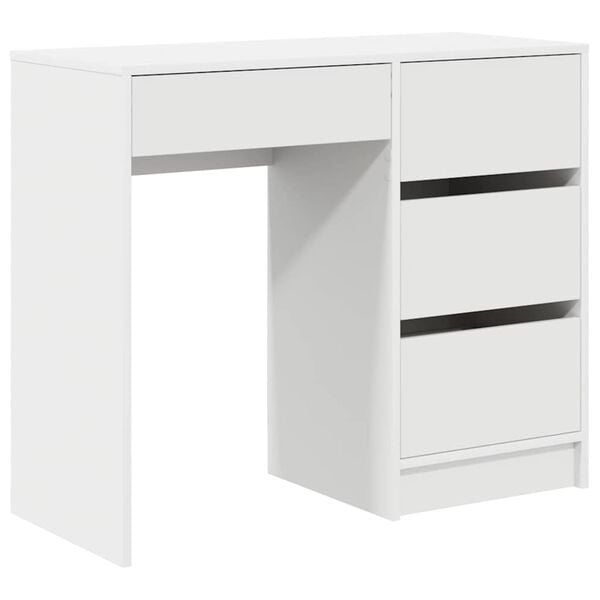 vidaXL Desk with Drawer White 90 x 37.5 x 75 cm Engineered Wood