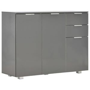 vidaXL Sideboard High Gloss Grey 107x35x80.5 cm