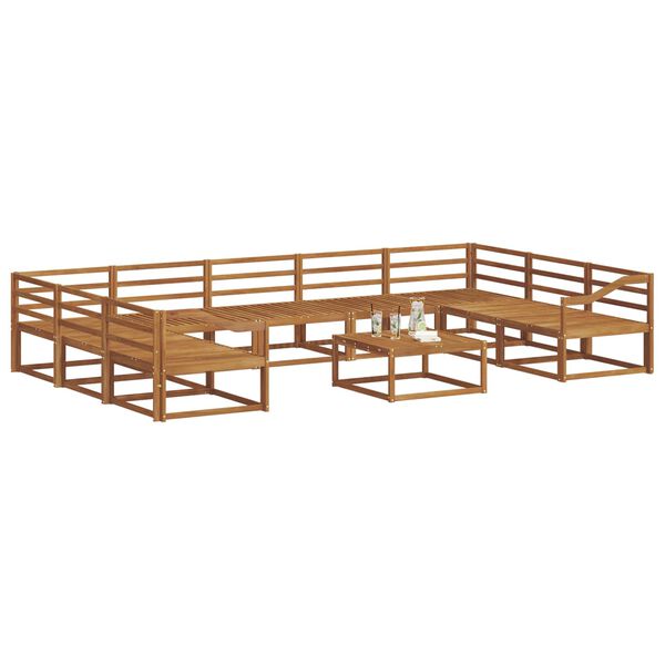 vidaXL Outdoor Sofa Set 10 pcs Natural Solid Acacia Wood