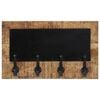 vidaXL Wall-mounted Coat Racks with 4 Hooks 2 pcs Solid Wood Mango