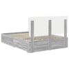vidaXL Bed Frame with Drawer Grey Sonoma 140 x 190 cm Engineered Wood
