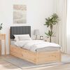 vidaXL Bed Frame with Upholstered Headboard Dark Grey 80 x 200 cm