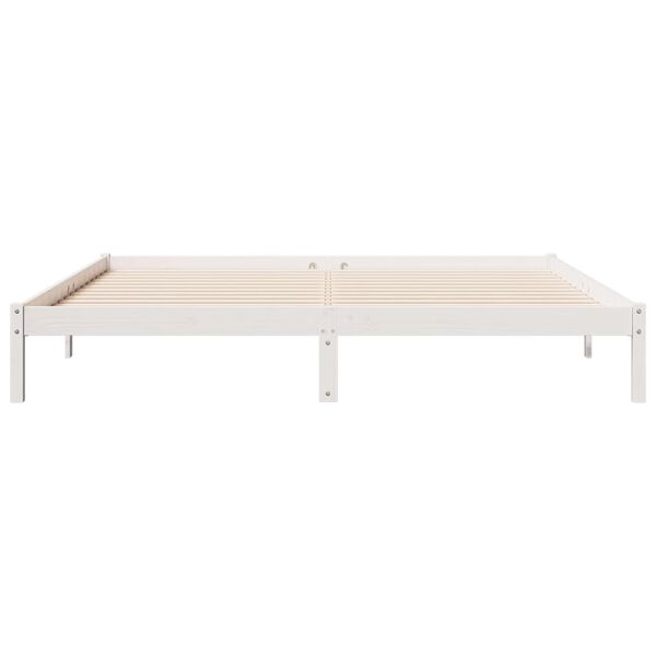 vidaXL Extra Long Bed Frame without Mattress White 180x210 cm Solid Wood Pine