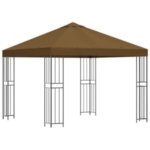 vidaXL Gazebo 3 x 3 m Taupe Polyester and Steel 190 gsm