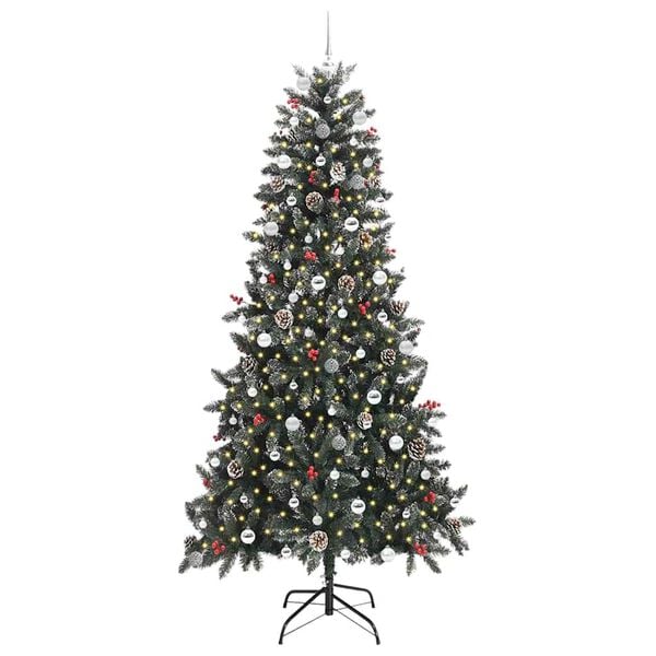 vidaXL Artificial Christmas Tree with 300 LEDs with Stand Green 240 cm
