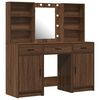 vidaXL 3 Piece Dressing Table Set Brown Oak Engineered Wood