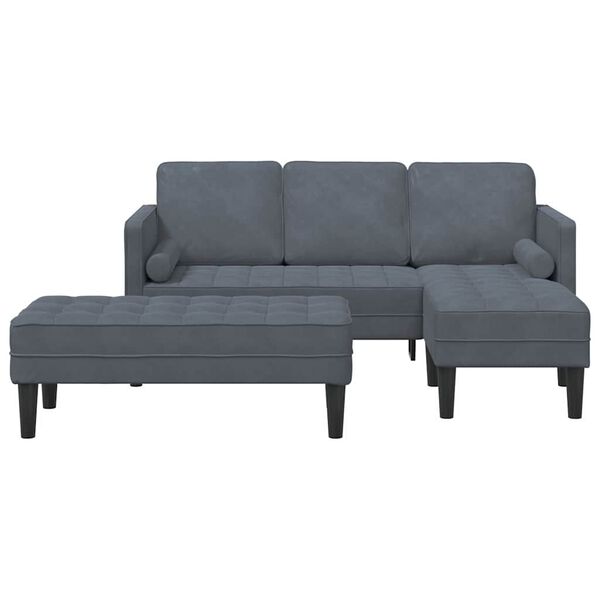 vidaXL Sofa Set 2 pcs Dark grey 173 x 131 x 67 cm Velvet
