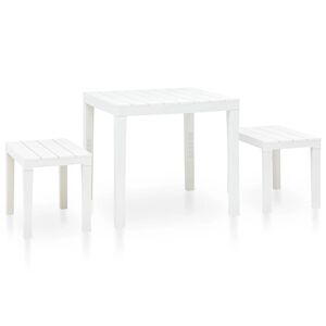 vidaXL Garden Set | White | Plastic | Medium | Durable | Garden Set | Square