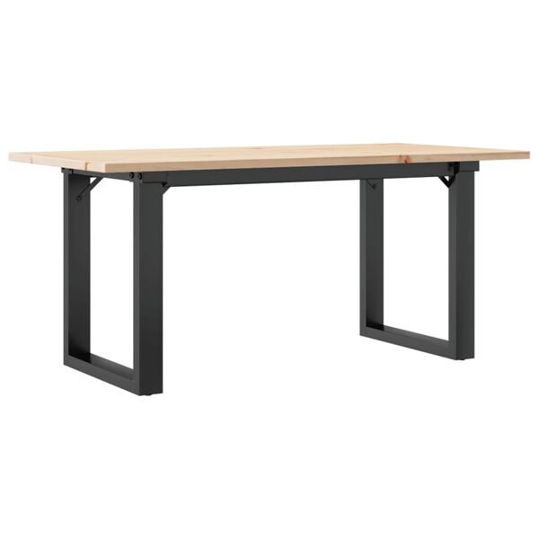 vidaXL Coffee Table O-Frame 90x40x45 cm Solid Wood Pine and Steel