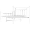 vidaXL Metal Bed Frame without Mattress with Footboard White 100x200cm