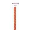 vidaXL Work Rope Orange 6 mm 50 m Polypropylene