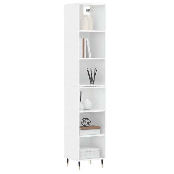 vidaXL Highboard High Gloss White 34.5x32.5x180 cm Engineered Wood