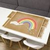 HI Puzzle Table with 4 Drawers 76x57x4.5 cm Wood