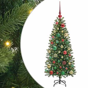 vidaXL Artificial Christmas Tree with 150 LEDs Green 120 cm PE and PVC