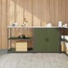 vidaXL Kitchen Storage Set with Shelf 2 pcs Olive Green Steel