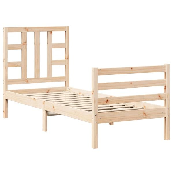 vidaXL Bed Frame without Mattress Small Single Solid Wood Pine