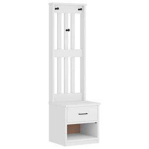 vidaXL Hall Tree SANDNES White 45x40x159.5 cm Solid Wood Pine